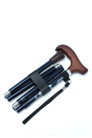 606SAW Kifidis Taşlı Katlanır Baston 9033-2 Lacivert Desenli
