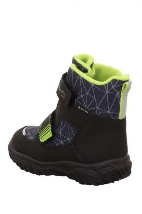 6080 Superfit Husky Unisex Çocuk Gore-Tex Bot 27-35 0020-SCHWARZ/HELLGRÜN/TEXTIL
