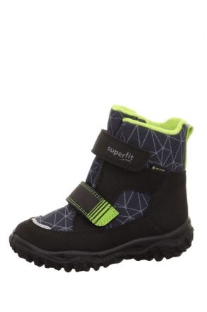 6080 Superfit Husky Unisex Çocuk Gore-Tex Bot 27-35 0020-SCHWARZ/HELLGRÜN/TEXTIL