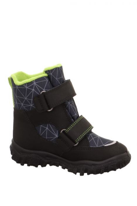 6080 Superfit Husky Unisex Çocuk Gore-Tex Bot 27-35 0020-SCHWARZ/HELLGRÜN/TEXTIL