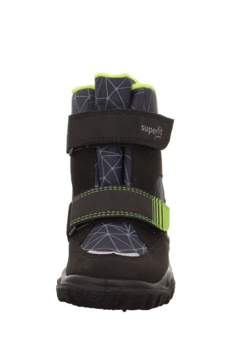 6080 Superfit Husky Unisex Çocuk Gore-Tex Bot 27-35 0020-SCHWARZ/HELLGRÜN/TEXTIL