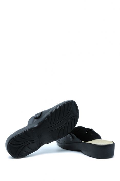608 Kifidis Kadın Deri Delikli Sabo 35-40 Siyah / Black