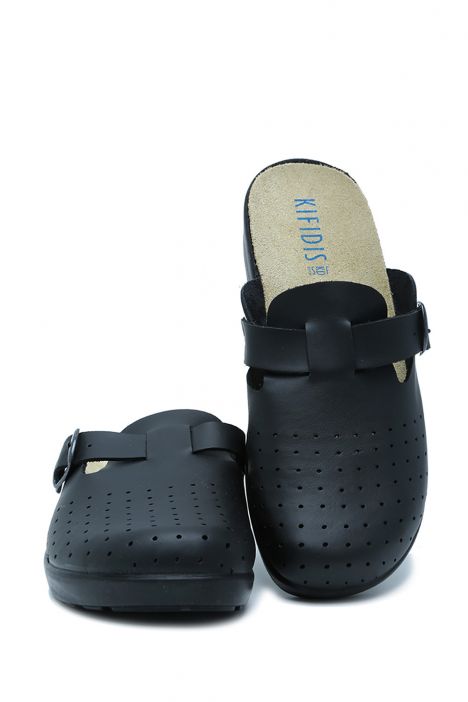 608 Kifidis Kadın Deri Delikli Sabo 35-40 Siyah / Black