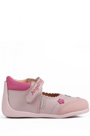 609 Kifidis Angel Hakiki Deri İlk Adım Ayakkabı 19-24 Pembe / Rosa