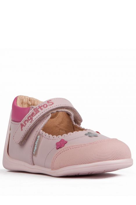 609 Kifidis Angel Hakiki Deri İlk Adım Ayakkabı 19-24 Pembe / Rosa