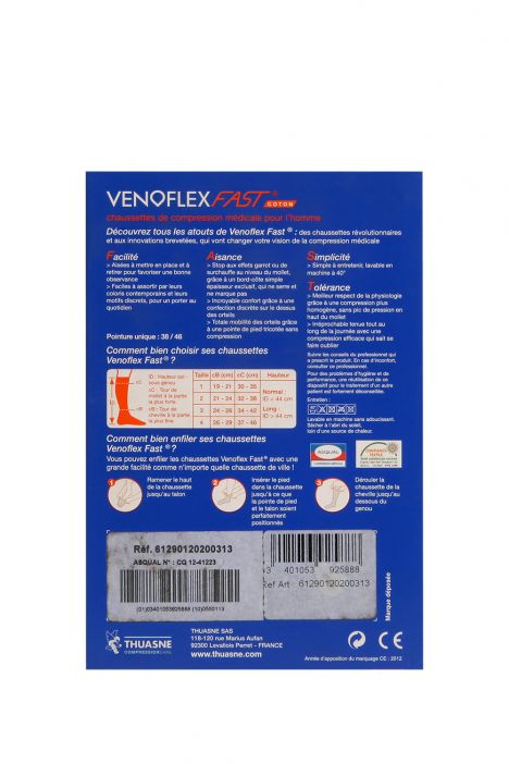 6129-13 Venoflex Fast 15-20 mmHg Erkek İçin Çorap (Uzun) Siyah / Black