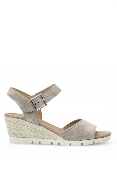 62042 Gabor Kadın Dolgu Topuklu Espadril 3.5-7.5 44 Vizon/Dreamvelour (LDS) - silk (Jute)