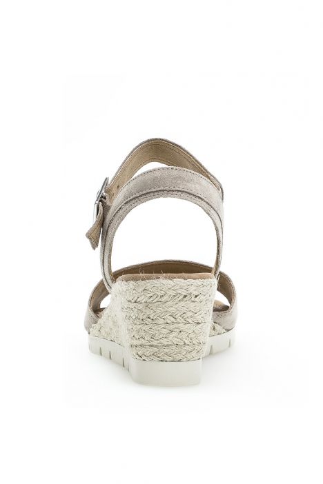 62042 Gabor Kadın Dolgu Topuklu Espadril 3.5-7.5 44 Vizon/Dreamvelour (LDS) - silk (Jute)