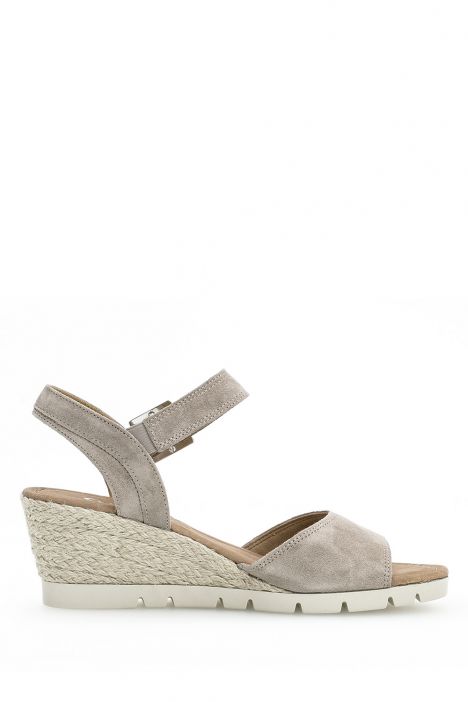 62042 Gabor Kadın Dolgu Topuklu Espadril 3.5-7.5 44 Vizon/Dreamvelour (LDS) - silk (Jute)