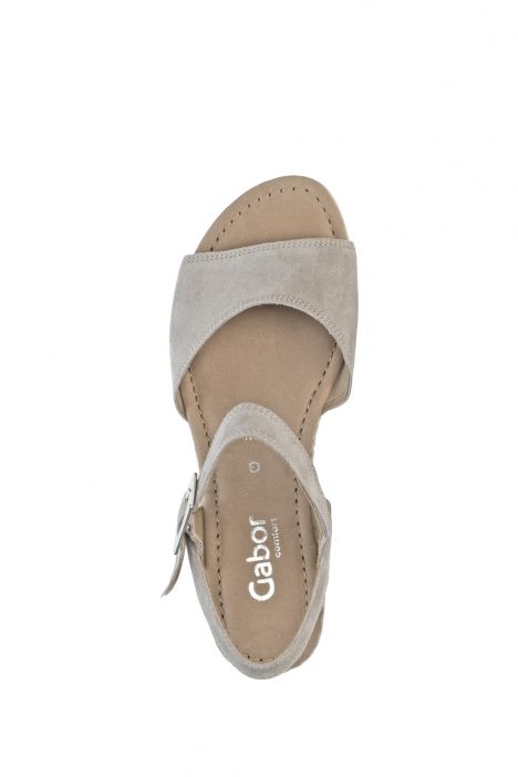 62042 Gabor Kadın Dolgu Topuklu Espadril 3.5-7.5 44 Vizon/Dreamvelour (LDS) - silk (Jute)