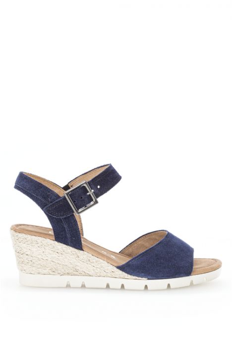62042 Gabor Kadın Dolgu Topuklu Espadril 3.5-7.5 66 Lacivert/Dreamvelour (LDS) - marine (Jute)