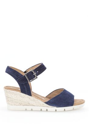 62042 Gabor Kadın Dolgu Topuklu Espadril 3.5-7.5 66 Lacivert/Dreamvelour (LDS) - marine (Jute)