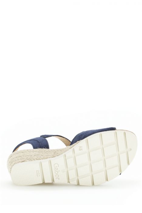 62042 Gabor Kadın Dolgu Topuklu Espadril 3.5-7.5 66 Lacivert/Dreamvelour (LDS) - marine (Jute)