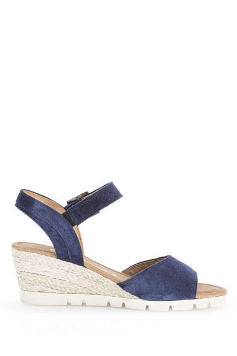62042 Gabor Kadın Dolgu Topuklu Espadril 3.5-7.5 66 Lacivert/Dreamvelour (LDS) - marine (Jute)