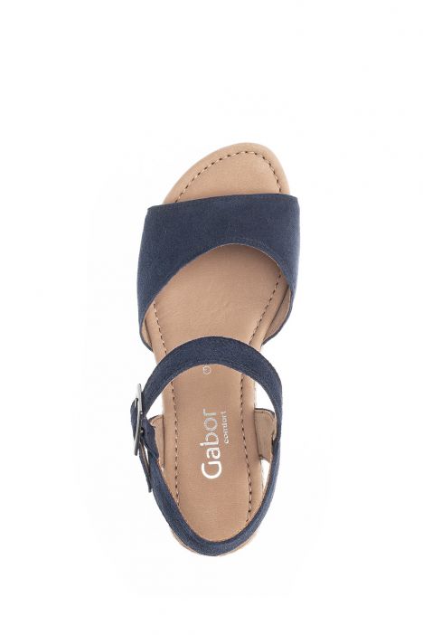 62042 Gabor Kadın Dolgu Topuklu Espadril 3.5-7.5 66 Lacivert/Dreamvelour (LDS) - marine (Jute)