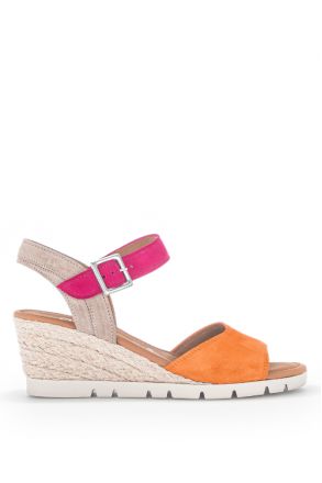 62042 Gabor Kadın Dolgu Topuklu Espadril 3.5-7.5 69 Turuncu/Dreamvelour mandarine/pink/silk
