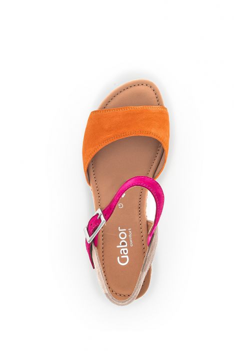 62042 Gabor Kadın Dolgu Topuklu Espadril 3.5-7.5 69 Turuncu/Dreamvelour mandarine/pink/silk