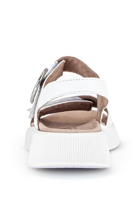 62863 Gabor Kadın Dolgu Topuklu Deri Sandalet 3.5-7.5 60 Beyaz/Flecht Twist/Nappa weiss (silber/w)