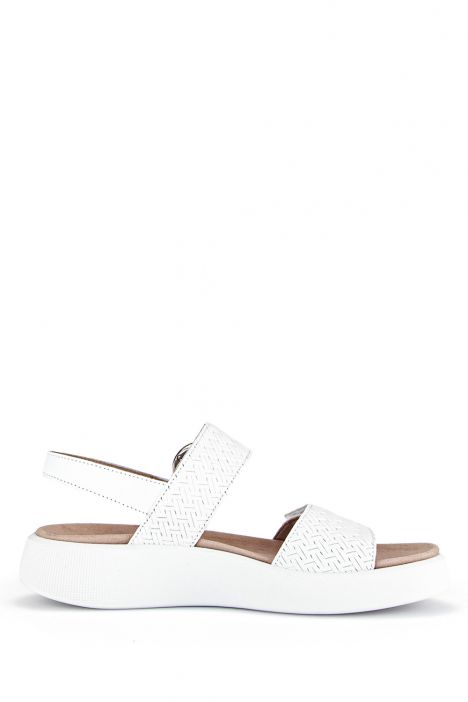62863 Gabor Kadın Dolgu Topuklu Deri Sandalet 3.5-7.5 60 Beyaz/Flecht Twist/Nappa weiss (silber/w)