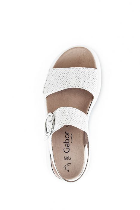 62863 Gabor Kadın Dolgu Topuklu Deri Sandalet 3.5-7.5 60 Beyaz/Flecht Twist/Nappa weiss (silber/w)