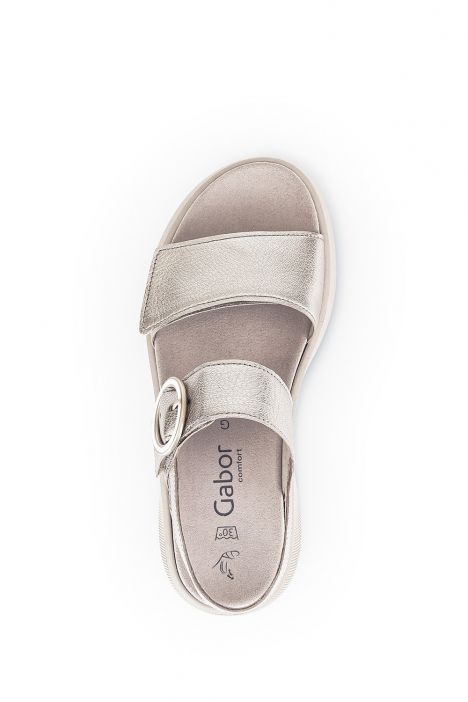 62863 Gabor Kadın Dolgu Topuklu Deri Sandalet 3.5-7.5 62 Metalik/Metal Cervo puder (goldmatt/w)