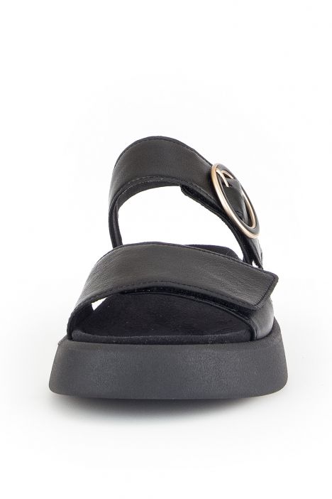 62863 Gabor Kadın Dolgu Topuklu Deri Sandalet 3.5-7.5 57 Siyah/Nappa schwarz(goldmatt/s)