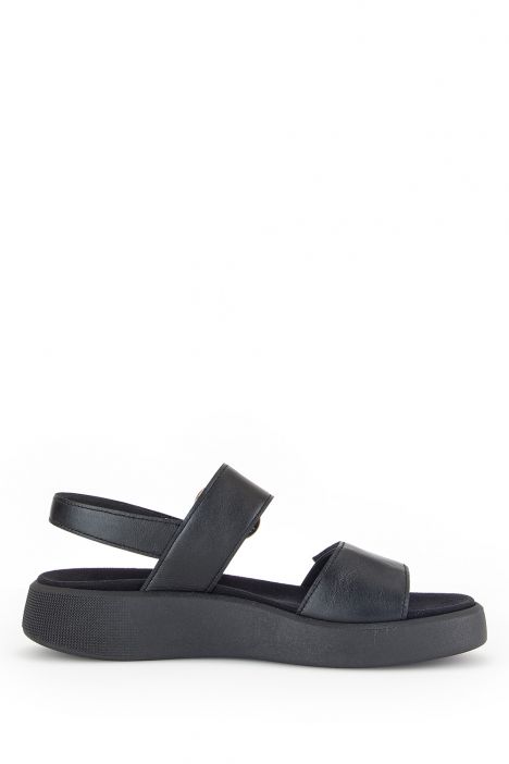 62863 Gabor Kadın Dolgu Topuklu Deri Sandalet 3.5-7.5 57 Siyah/Nappa schwarz(goldmatt/s)