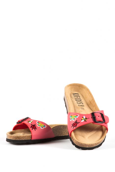 6336 Ch-Kifidis Kadın Terlik 36-42 Coral Bordado