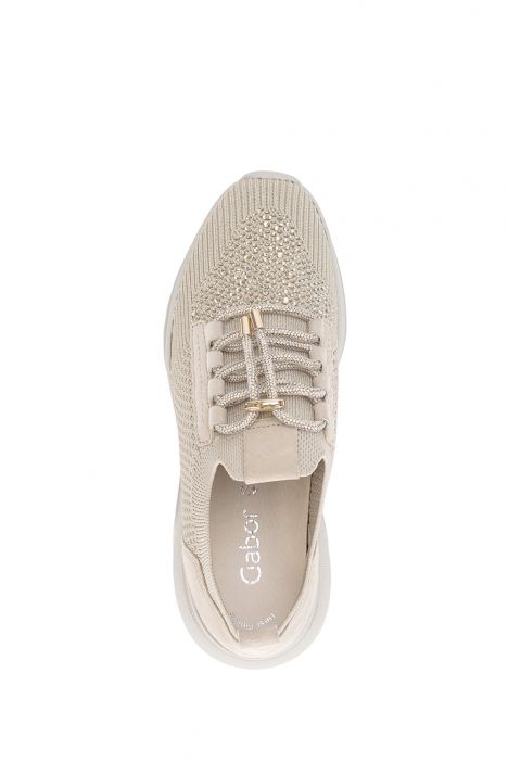 63455 Gabor Kadın Taşlı Sneaker Ayakkabı 3.5-7.5 42 Bej/Strech/Samtchevreau  oak (Glitter)