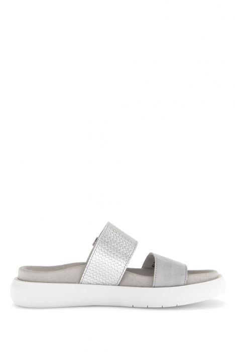 63755 Gabor Kadın Anatomik Terlik 36-41 19 Gri/Samtch./Treccia L. lightgrey/silber