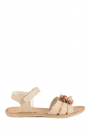 *Bt 6436F4 Kifidis Melania Hakiki Deri Çocuk Sandalet 31-37 Bej / Beige