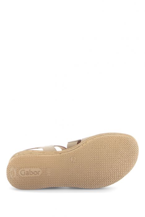 64552 Gabor Kadın Dolgu Topuklu Deri Sandalet 3.5-7.5 14 Karamel/Samtchevreau/Satin-caramel/gold