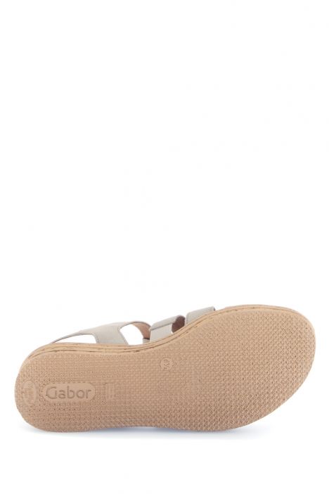 64552 Gabor Kadın Dolgu Topuklu Deri Sandalet 3.5-7.5 12 Vizon/Samtchevreau/Satin-visone/puder