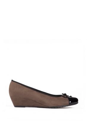 65230 Ara Shoes Kadın Dolgu Topuk Nubuk Ayakkabı 3,5-8.5 SCHWARZ,TAUPE - 05ST