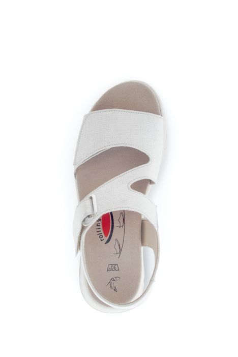 66885 Gabor Rolling Soft Kadın Yürüyüş Sandaleti 3.5-7.5 80 Beyaz/Lizard Cheope - bianco/oro