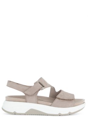 66885 Gabor Rolling Soft Kadın Yürüyüş Sandaleti 3.5-7.5 43 Bej/Soft Nubuk leinen