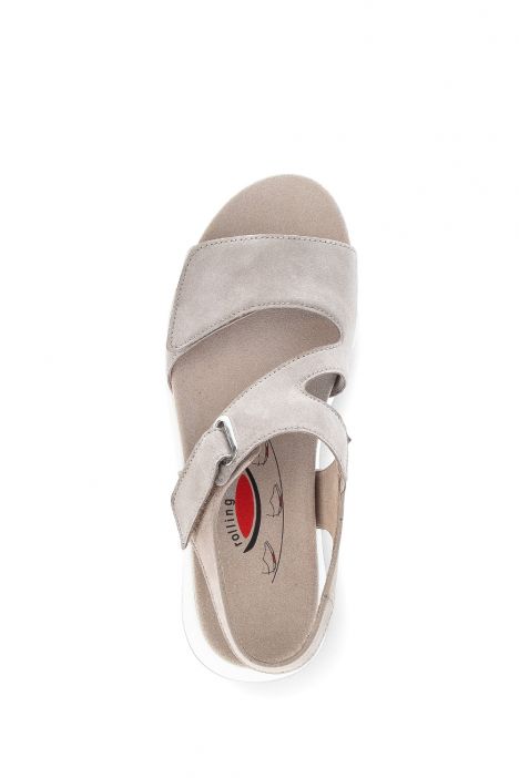 66885 Gabor Rolling Soft Kadın Yürüyüş Sandaleti 3.5-7.5 43 Bej/Soft Nubuk leinen