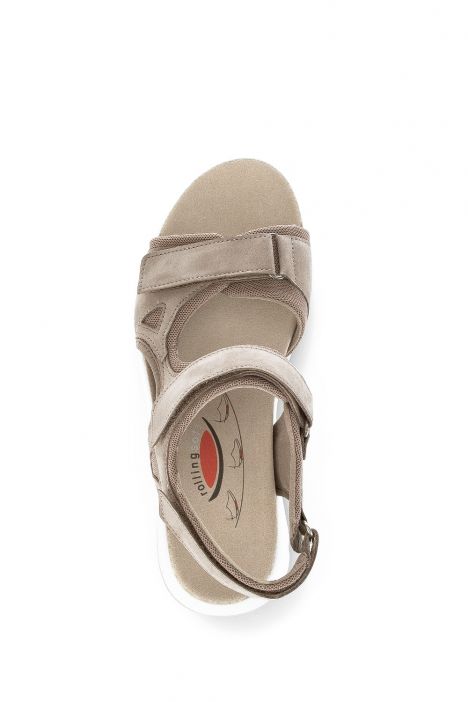 66889 Gabor Rolling Soft Kadın Yürüyüş Sandaleti 3.5-7.5 43 Bej/Soft Nubuk/Mesh leinen
