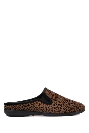 731175 Kifidis Home Kadın Leopar Desenli Ev Terliği 36-40 Bej / Piedra 3