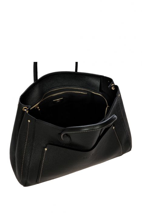 7502 Bric's Gondola Tulipano Deri El Çantası 38x27x15 cm Siyah/Black - 001