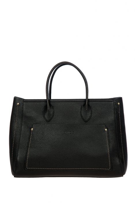7502 Bric's Gondola Tulipano Deri El Çantası 38x27x15 cm Siyah/Black - 001