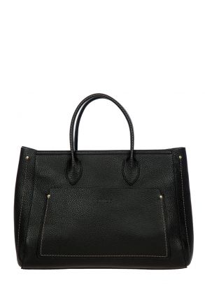 7502 Bric's Gondola Tulipano Deri El Çantası 38x27x15 cm Siyah/Black - 001