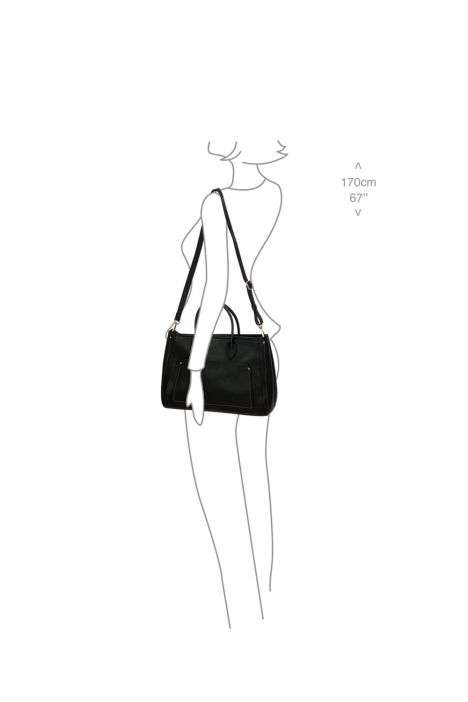 7502 Bric's Gondola Tulipano Deri El Çantası 38x27x15 cm Siyah/Black - 001