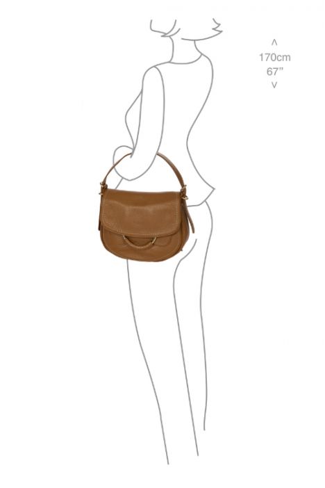 7508 Bric's Gondola Stella Deri Omuz Çantası 28x23x9 cm Taba/Tan Leather - 098