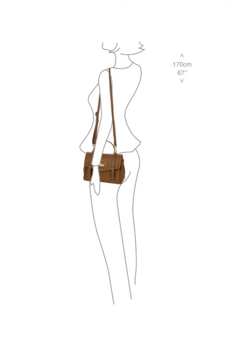 7514 Bric's Gondola Ninfea Deri El ve Omuz Çantası 25x18x10 cm Taba/Tan Leather - 098