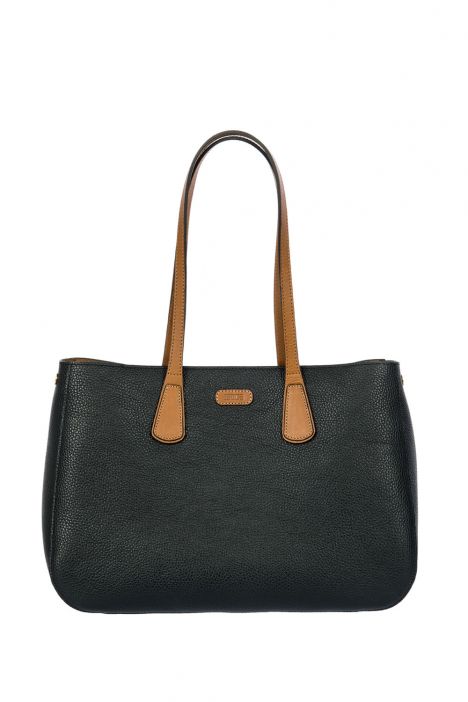 7539 Brics Perla Omuz Çantası 37x24x14 cm Black/Tan -902