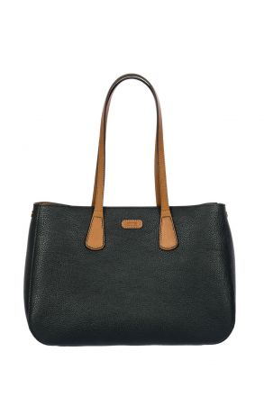 7539 Brics Perla Omuz Çantası 37x24x14 cm Black/Tan -902