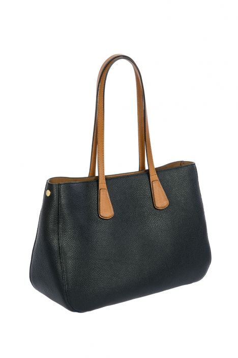 7539 Brics Perla Omuz Çantası 37x24x14 cm Black/Tan -902