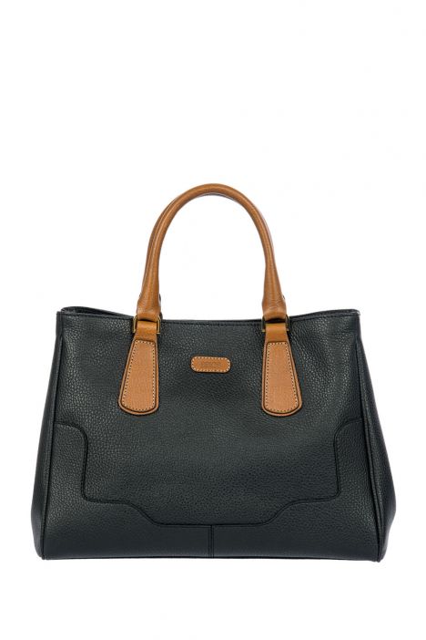7566 Brics Perla El Çantası 33x24x14 cm Black/Tan -902