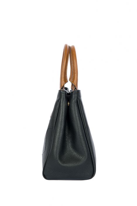 7566 Brics Perla El Çantası 33x24x14 cm Black/Tan -902